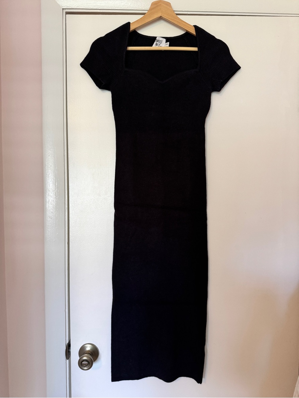 Pepper Mayo Black Knit Midi Dress, XS
